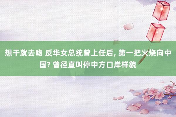 想干就去吻 反华女总统曾上任后， 第一把火烧向中国? 曾径直叫停中方口岸样貌