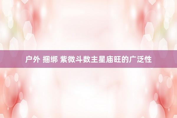 户外 捆绑 紫微斗数主星庙旺的广泛性
